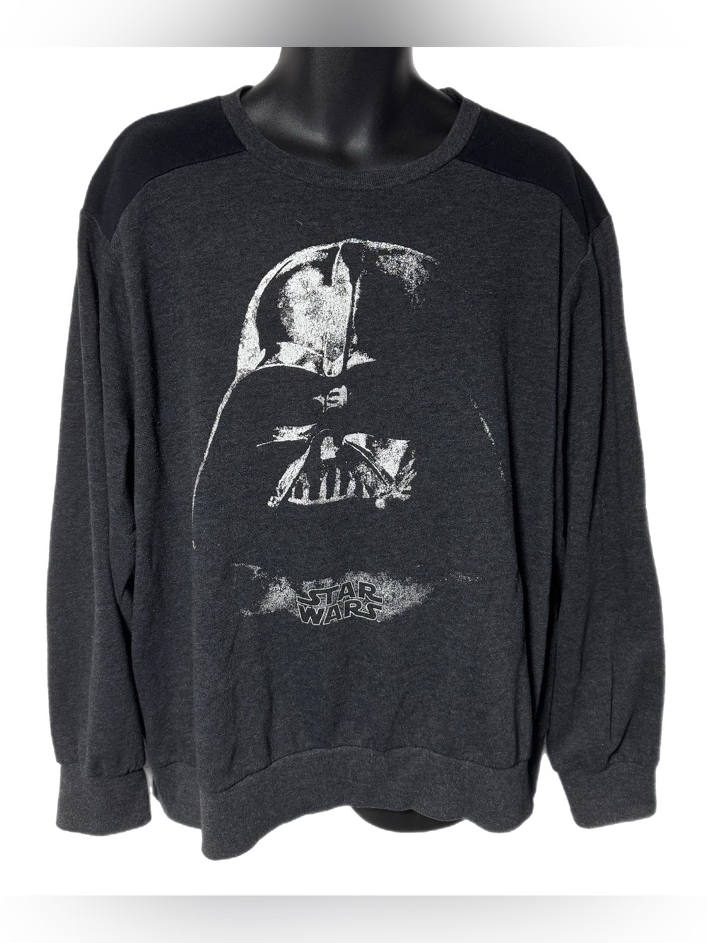 Star Wars Darth Vader Gray Black Graphic Crewneck Sweatshirt 2X Y2K